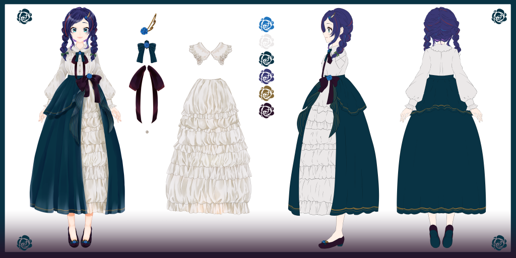 野ばらあを　新衣装　三面図